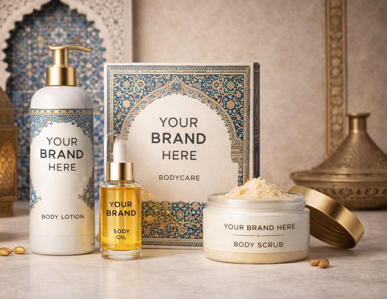 Bodycare product line — premium cosmetic products under your brand